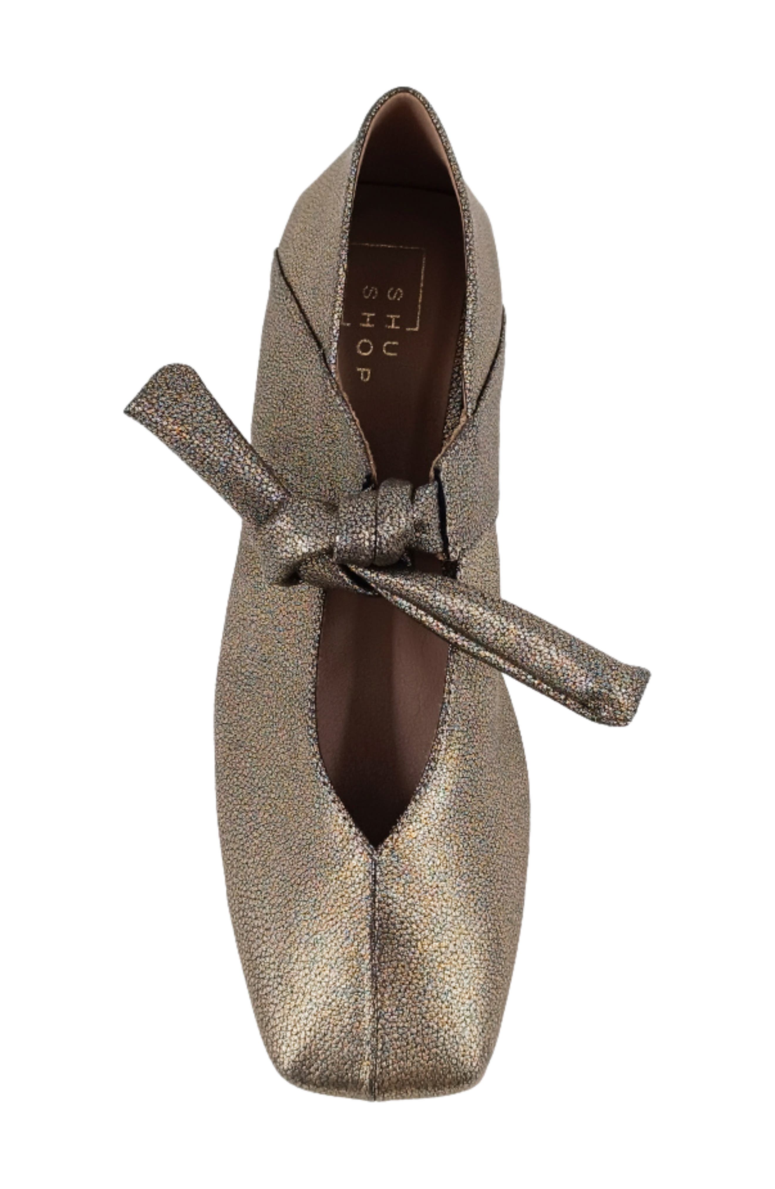 SHUSHOP Antonella Flat, Alternate, color, Gold