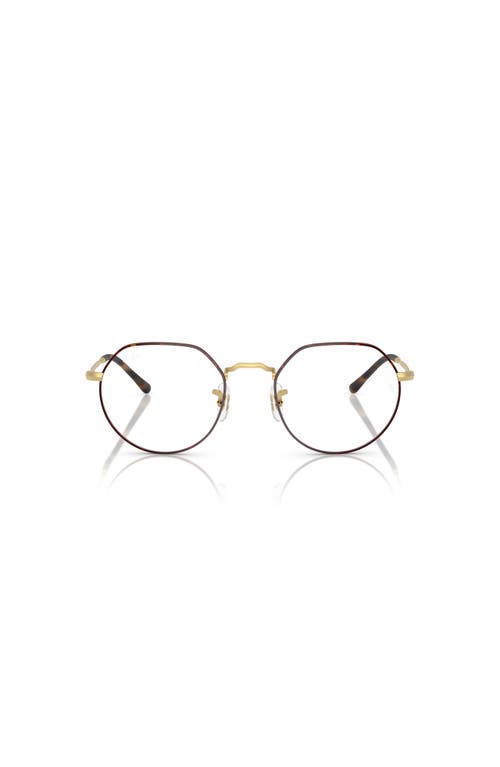 Ray Ban Ray-ban 51mm Irregular Optical Glasses In Gold