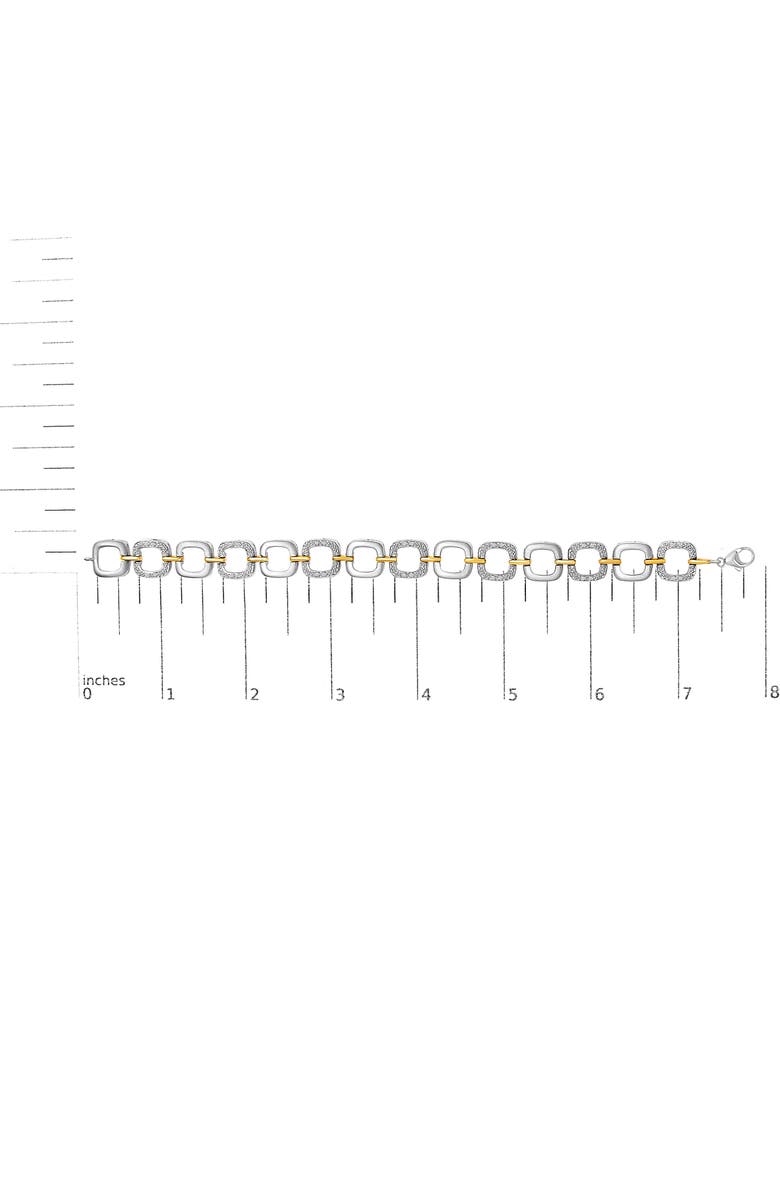 Haus of Brilliance Silver Diamond Accent Open Box Link Bracelet, Alternate, color, Yellow