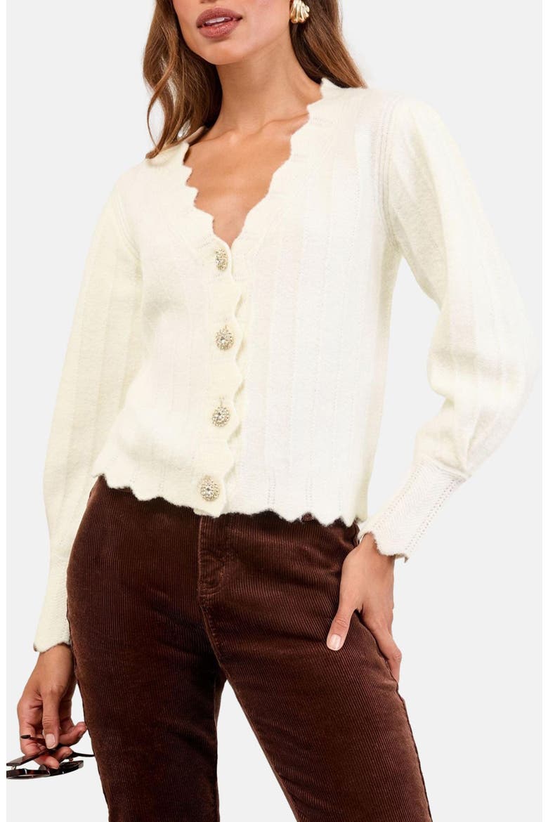 Scallop Edge Cardigan, Main, color, NEUTRAL