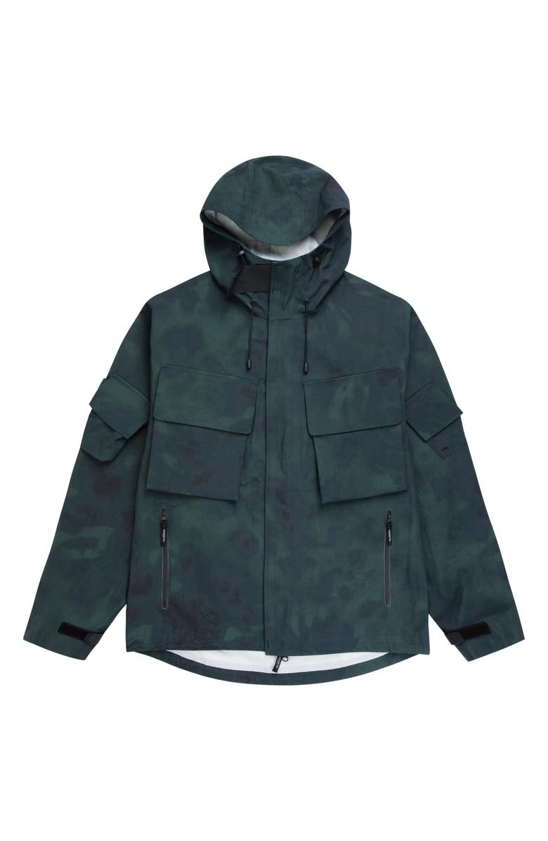 BOILER ROOM Tie Dye Water Repellent Hooded Jacket, Alternate, color,