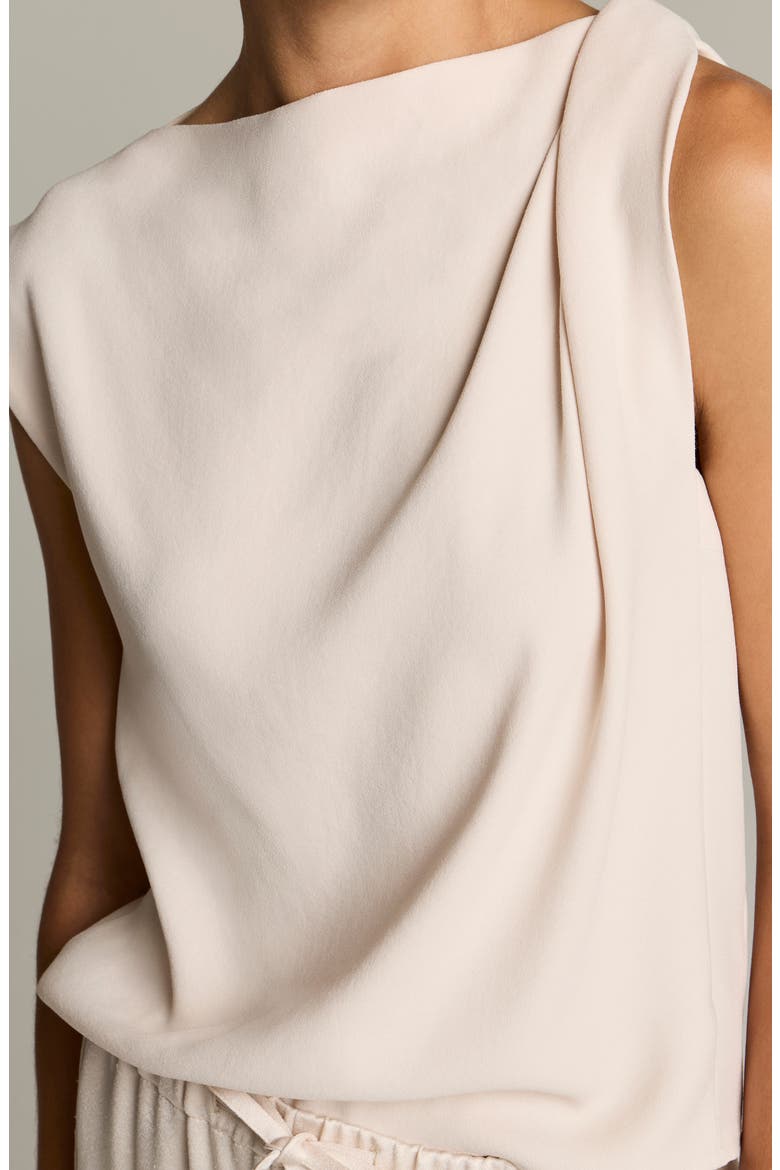Draped Shoulder Sleeveless Blouse, Alternate, color, BLUSH CLOUD