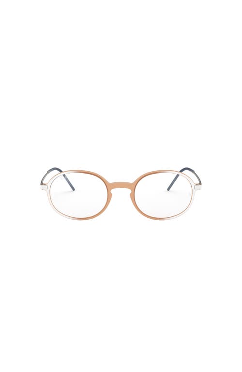 Ray Ban Ray-ban 52mm Oval Optical Glasses In Brown