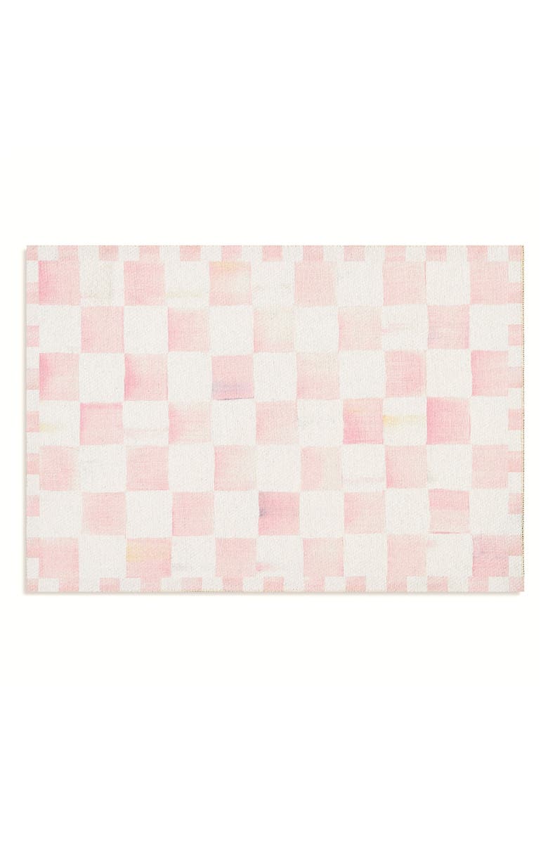MACKENZIE CHILDS Rosy Checkerboard Machine Washable Rug, Main, color, Rosy