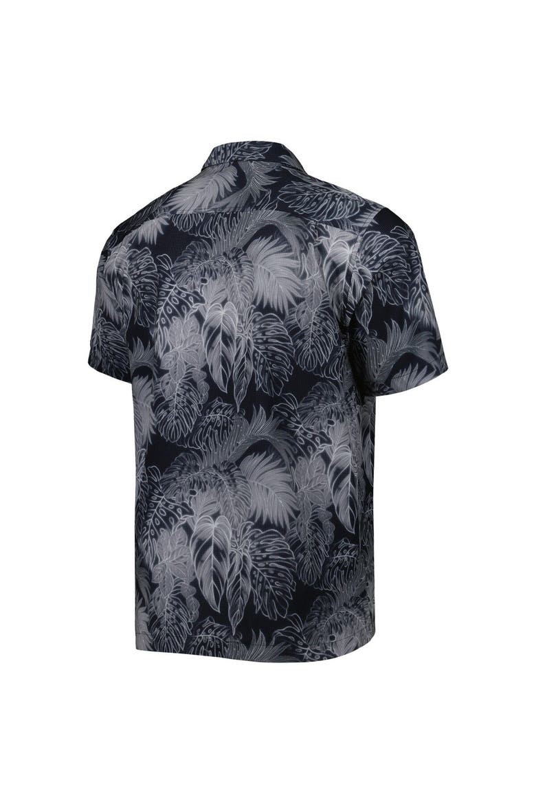 Men's Tommy Bahama Black Wake Forest Demon Deacons Coast Luminescent Frond IslandZone Button-Up Camp Shirt, Alternate, color, Black