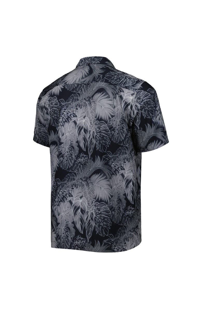 Tommy Bahama Men's Tommy Bahama Black Wake Forest Demon Deacons Coast Luminescent Frond IslandZone Button-Up Camp Shirt, Alternate, color, Black
