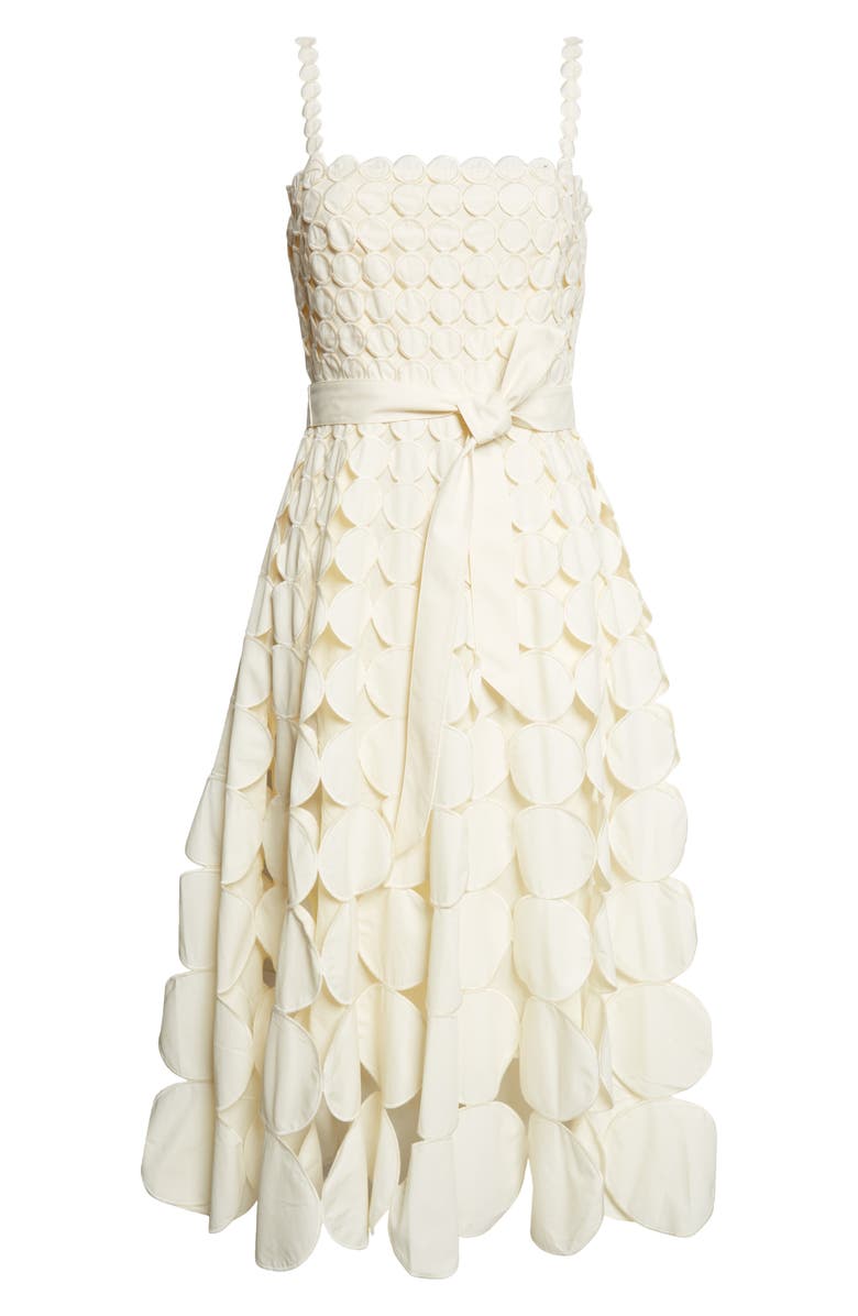Reiss Gigi Cutout High Low Midi Dress, Alternate, color, Cream
