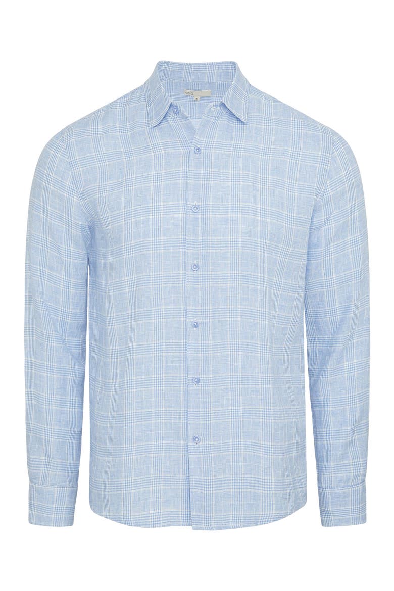 Linen Long Sleeve Shirt, Alternate, color, BLUE MULTI