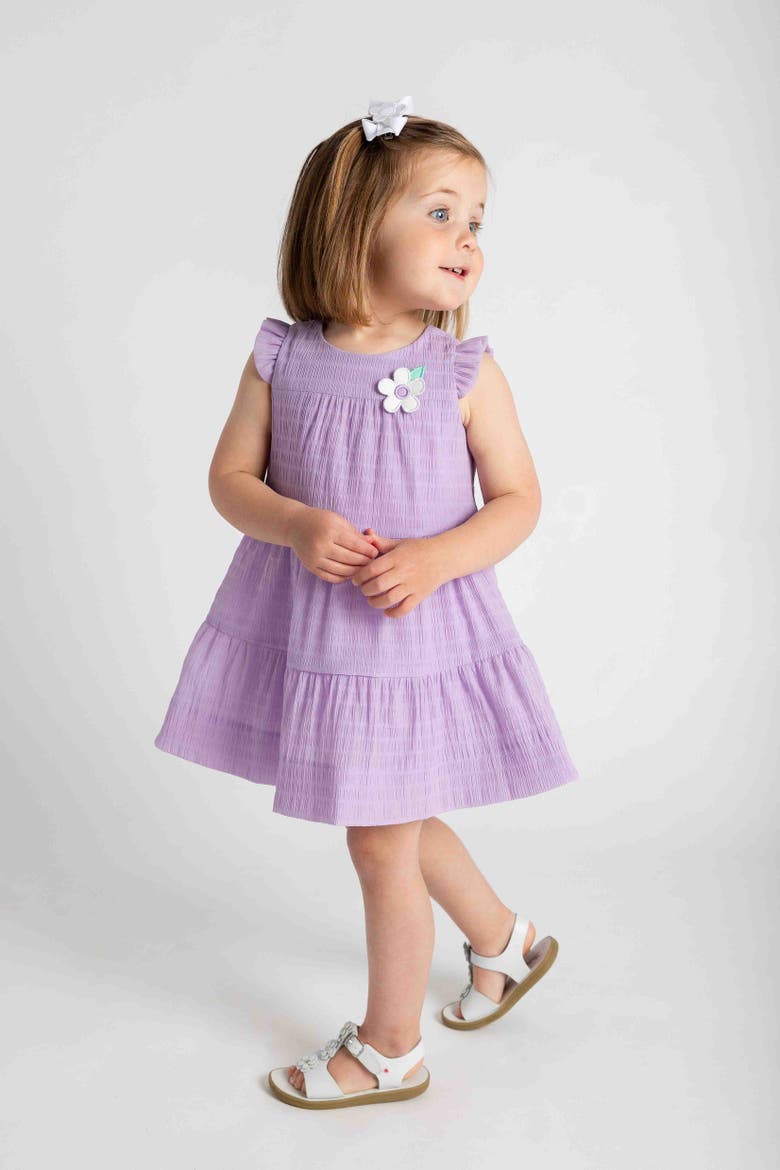 Crinkle Lawn Dress With Flower, Alternate, color, Light Purple