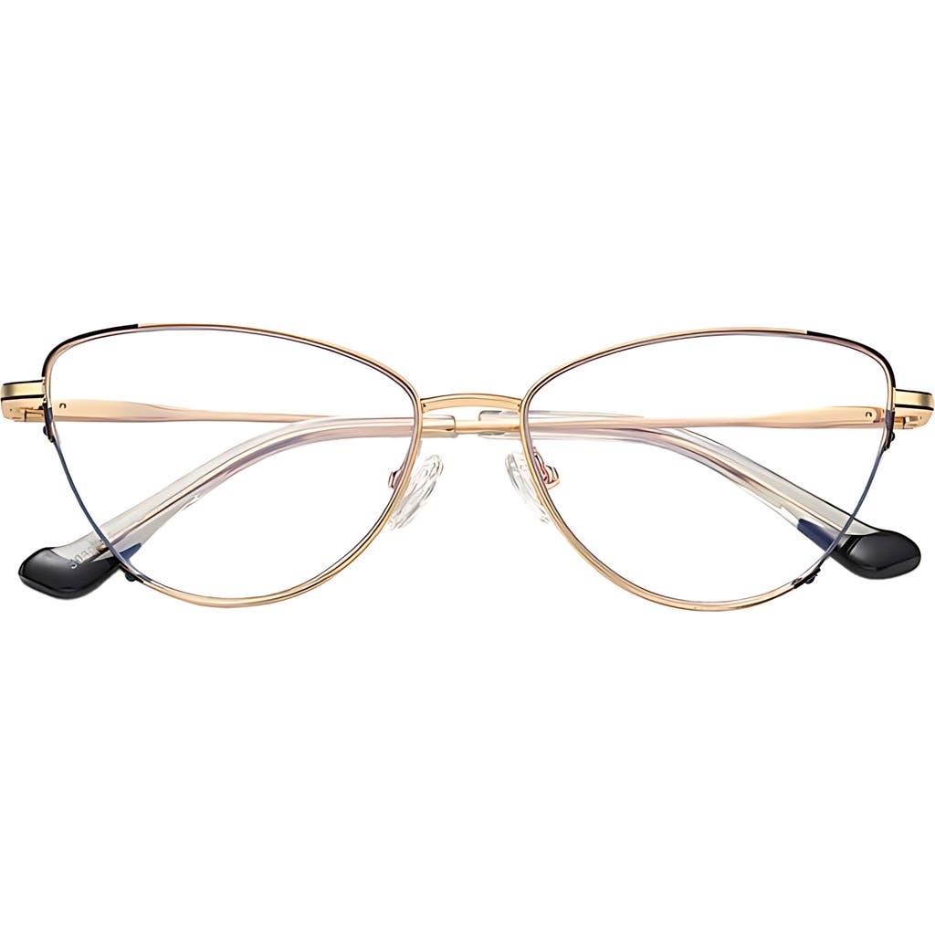 Fifth & Ninth Cora 54mm Cat Eye Blue Light Blocking Glasses In Gold