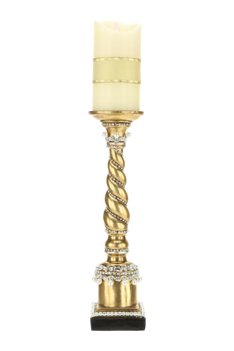 Jeweled Swirl Candleholder, Main, color, Gold