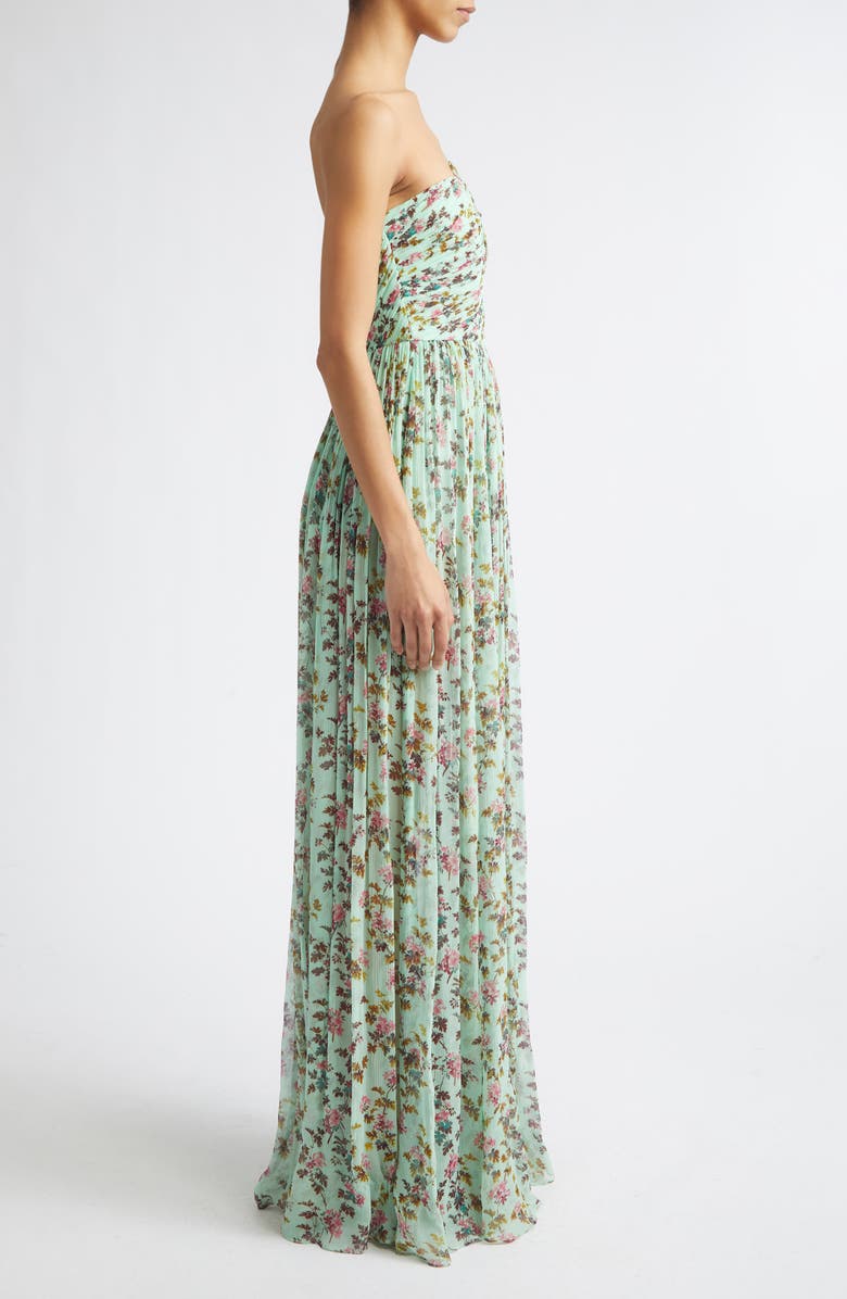 Ulla Johnson Aureline Floral One-Shoulder Silk Chiffon Gown, Alternate, color, Opaline