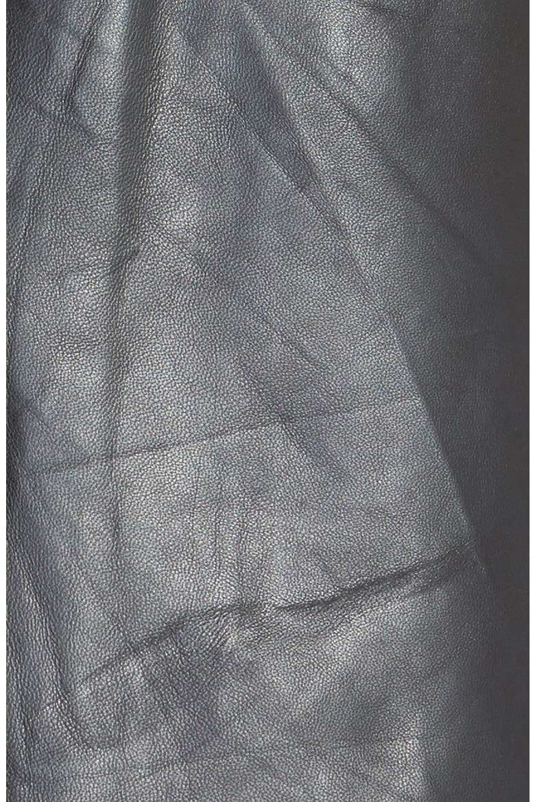 Pleat Leather Skirt, Alternate, color, BLACK