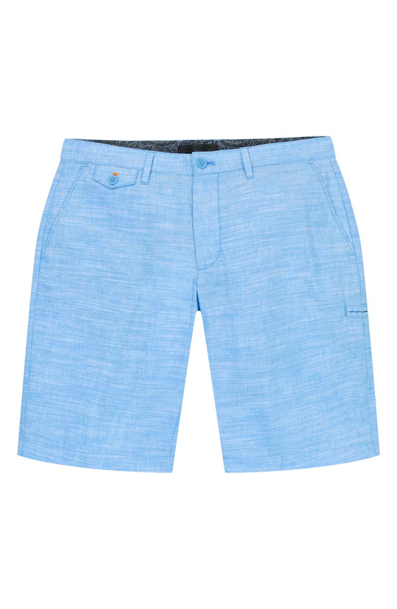 Robert Graham Dixton Cotton & Linen Shorts, Alternate, color, Blue