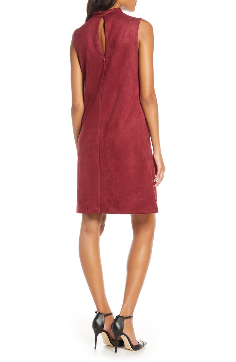 Donna Ricco Faux Suede Shift Dress, Alternate, color, 
