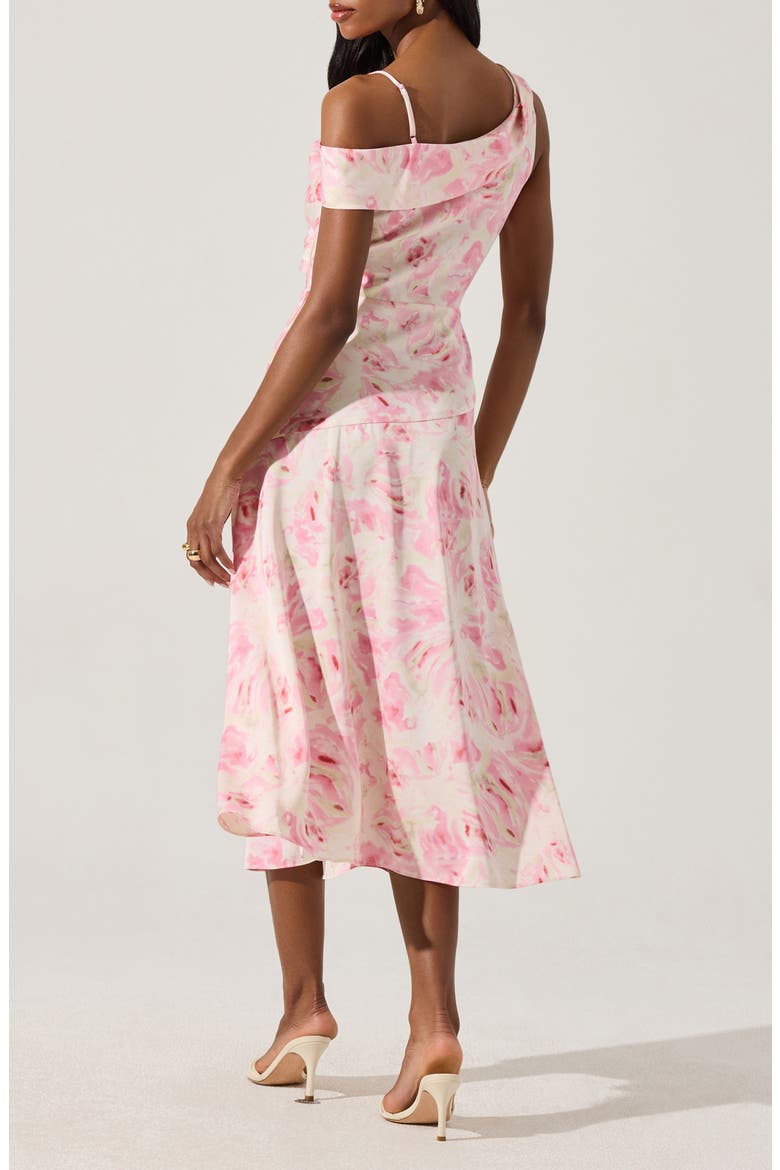 Floral Asymmetric Dress, Alternate, color, PINK WATERCOLOR FLORAL