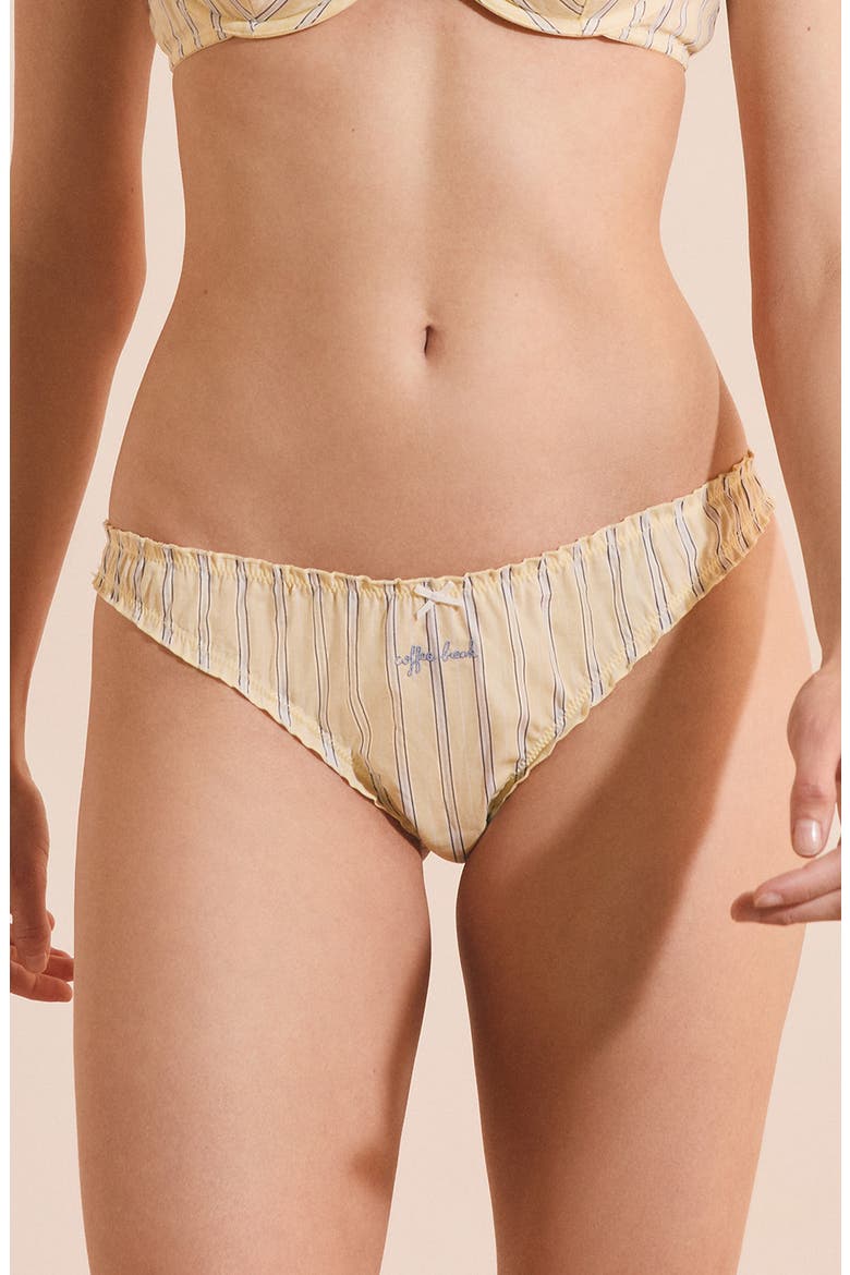Benicio Striped Cotton Brazilian Panties, Main, color, VANILLE