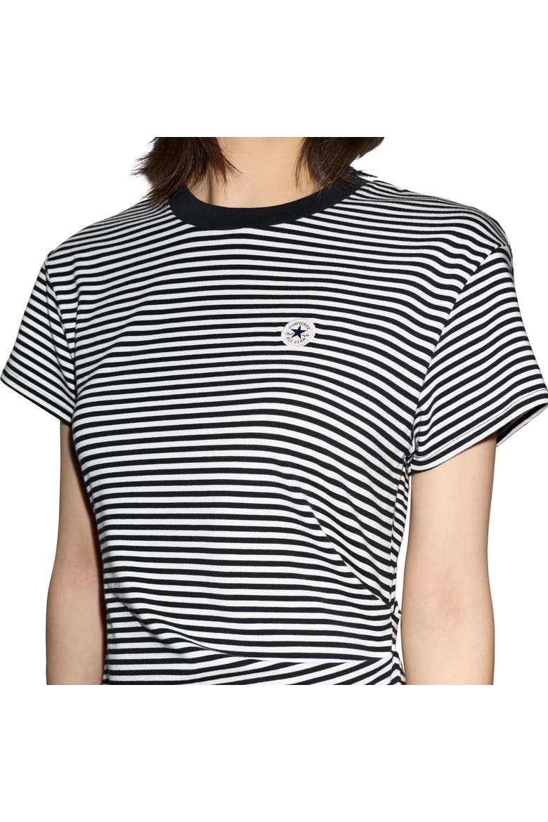 Print Drape Tee Dress, Alternate, color, Converse Black Stripe