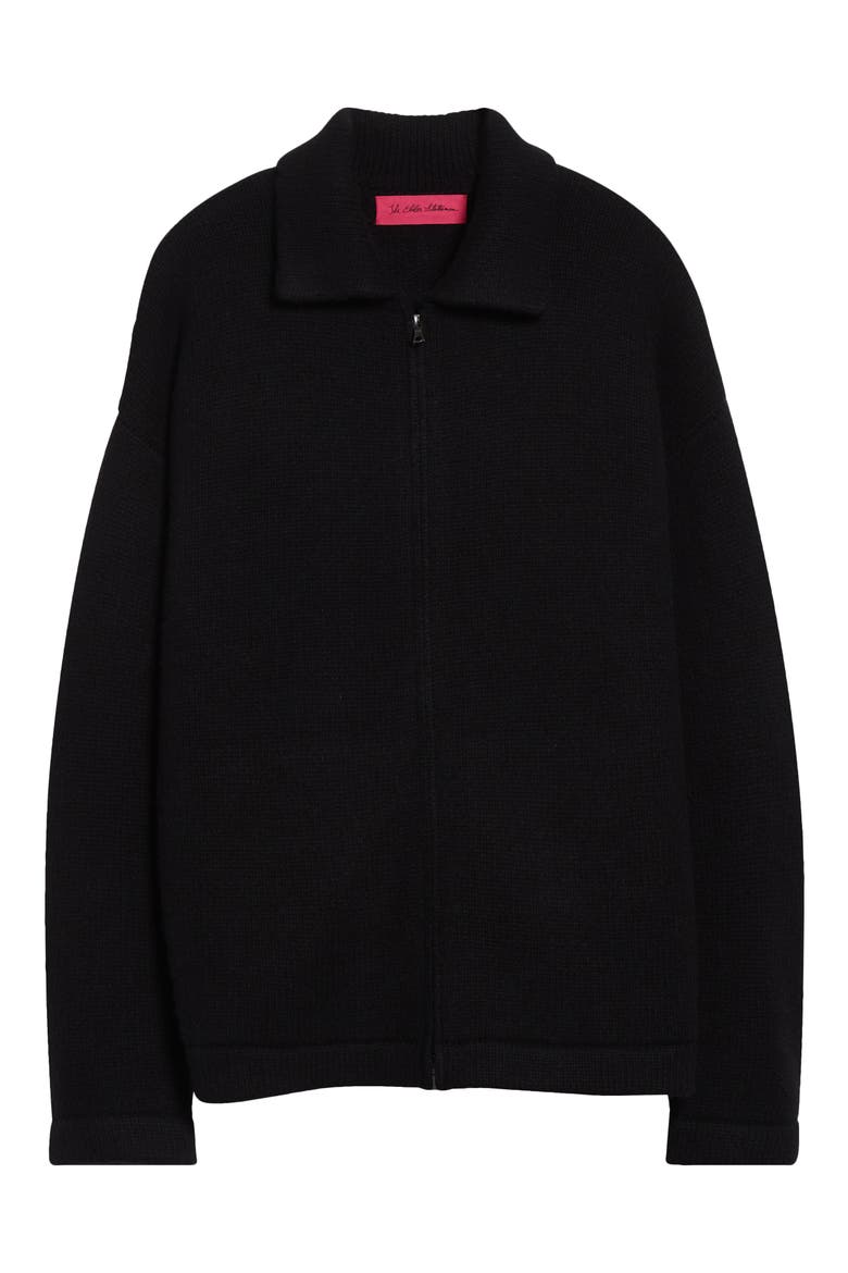 Hunter Cashmere Zip Cardigan, Alternate, color, BLACK
