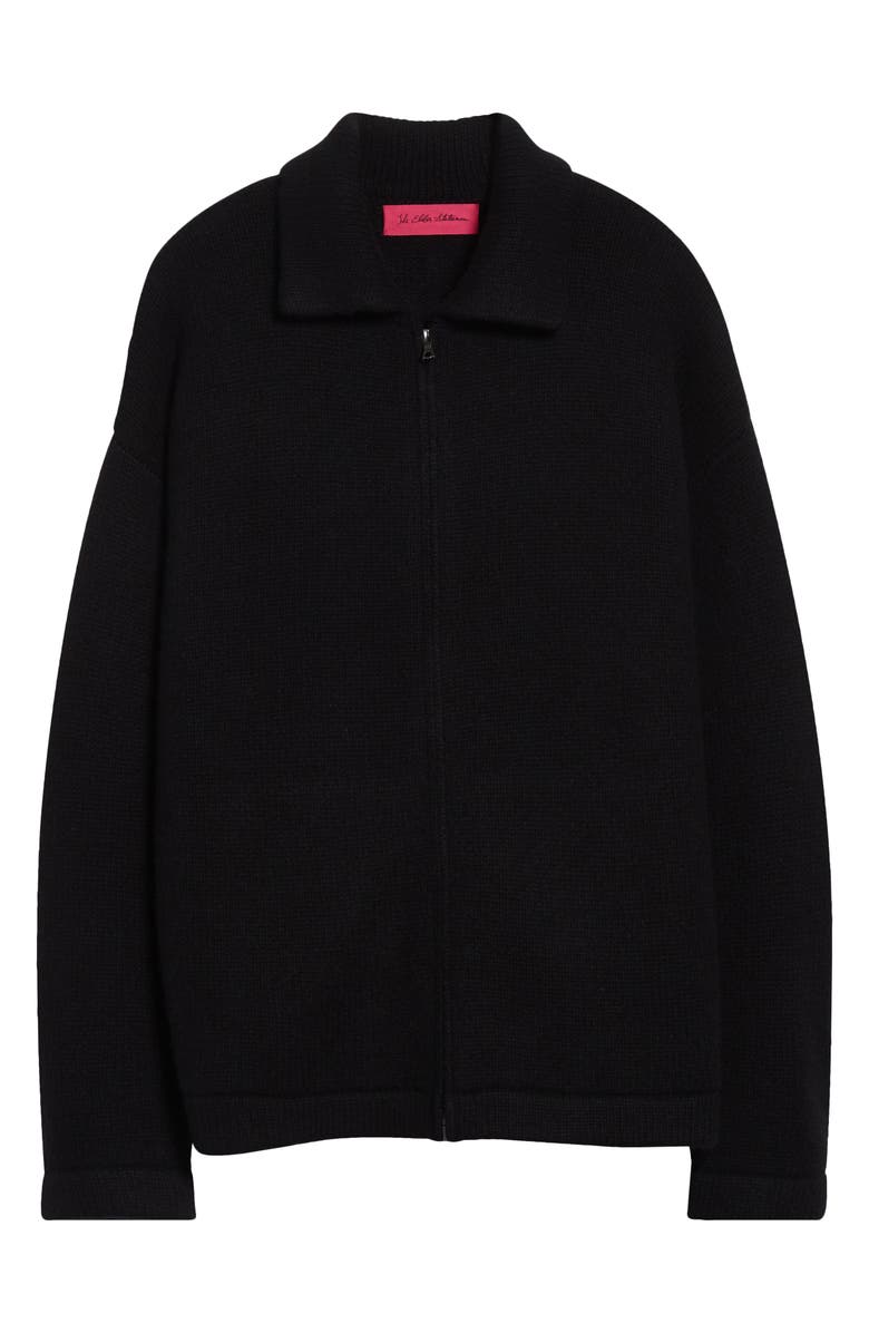 The Elder Statesman Hunter Cashmere Zip Cardigan, Main, color, Black