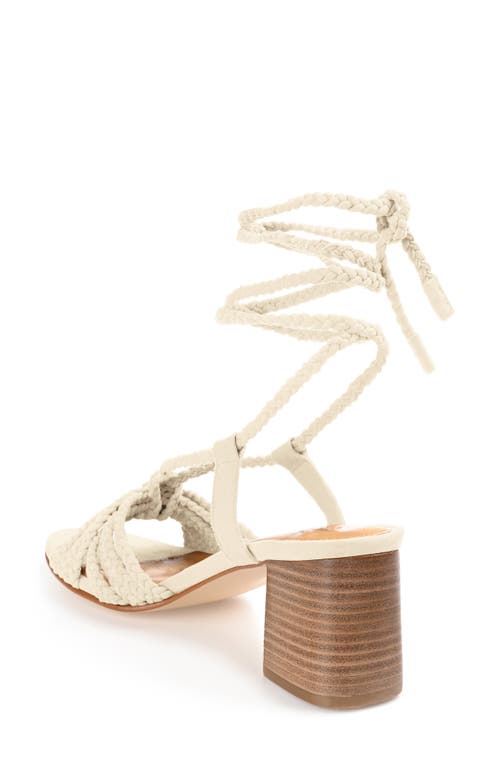 Journee Signature Railee Ankle Tie Sandal In Off White
