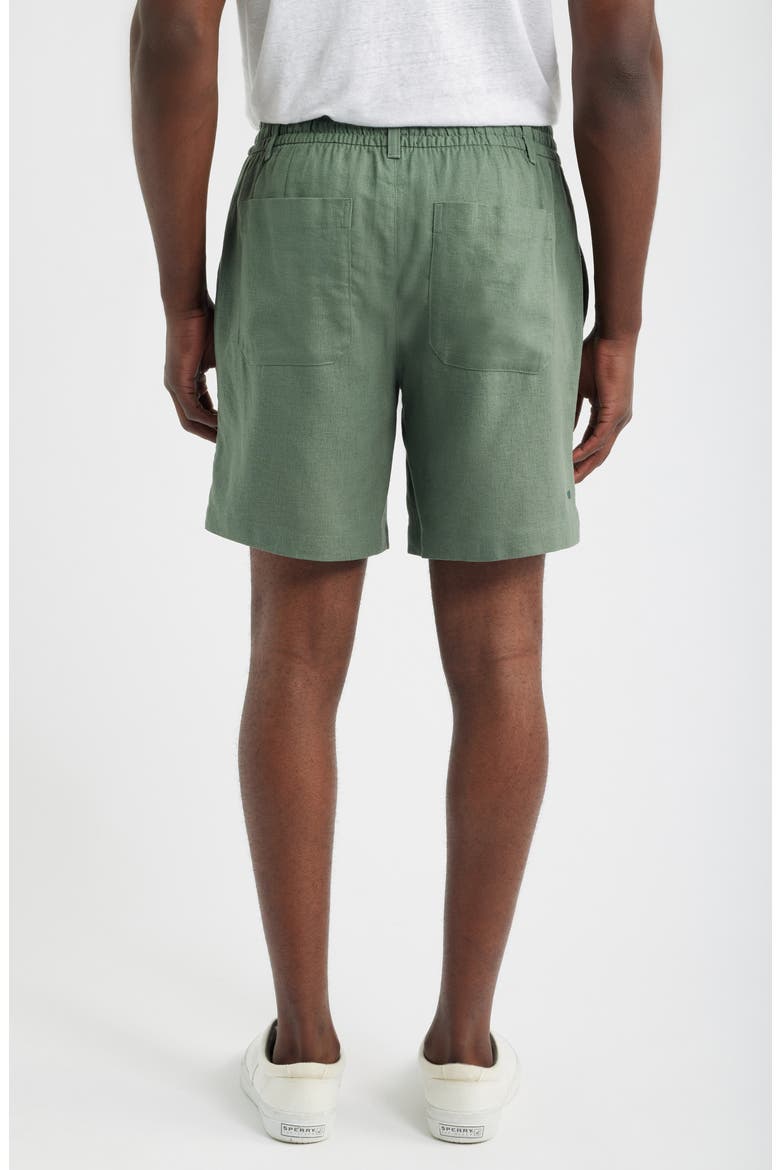 Linen Blend Drawstring Shorts, Alternate, color, CACTUS