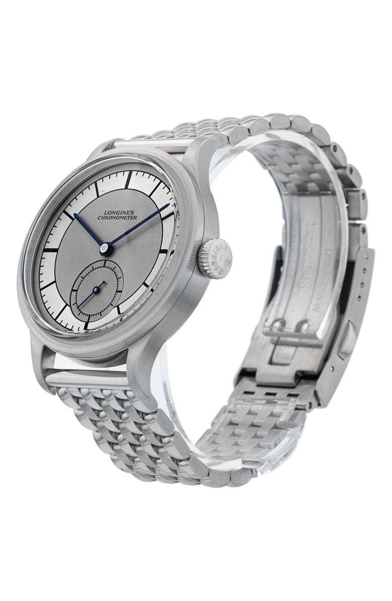 Watchfinder & Co. Longlines Preowned 2021 Heritage L2.828.4.72.2 Automatic Bracelet Watch, 38.5mm, Alternate, color, Silver