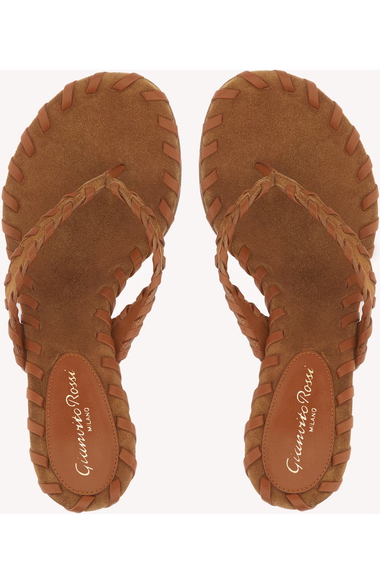 Gianvito Rossi Zaira Thong Sandal, Alternate, color, Light Brown Suede