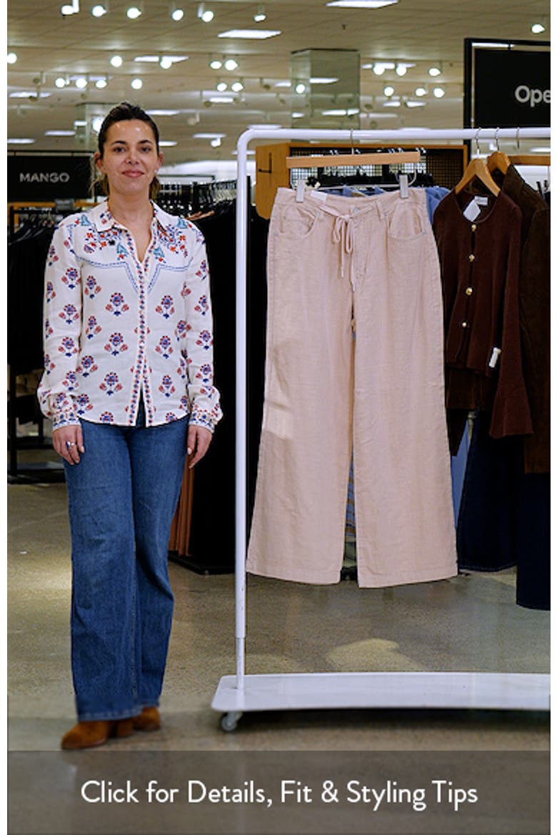 Low Rise Cotton & Linen Pants video