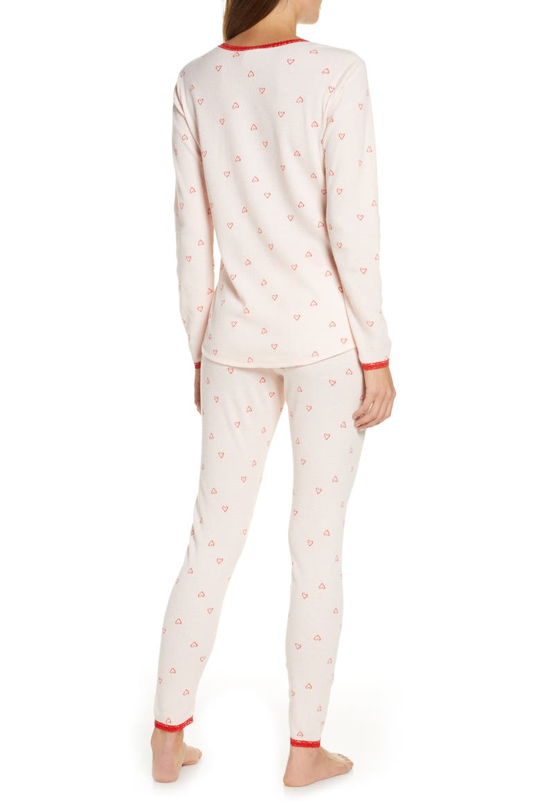 Thermal Pajamas, Alternate, color, PINK VEIL ROSE HEART AMOUR