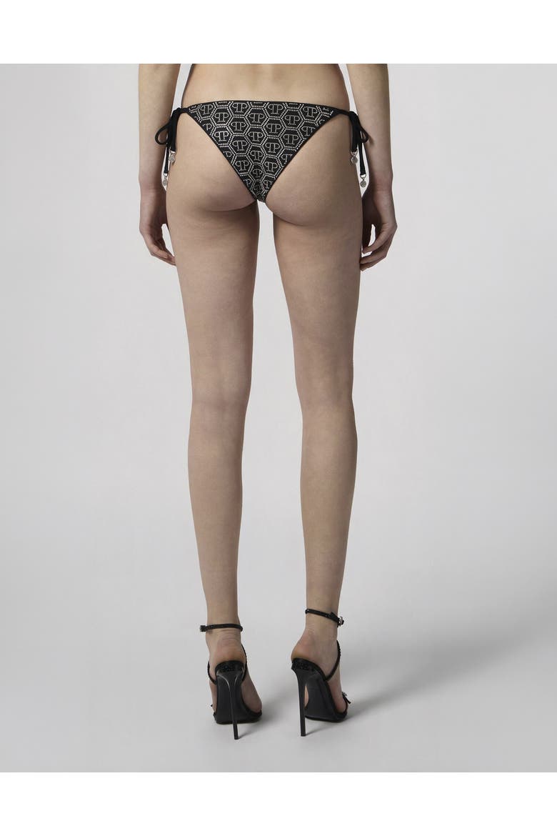 Swimming Brief Monogram Strass Women, Alternate, color, black/crystal