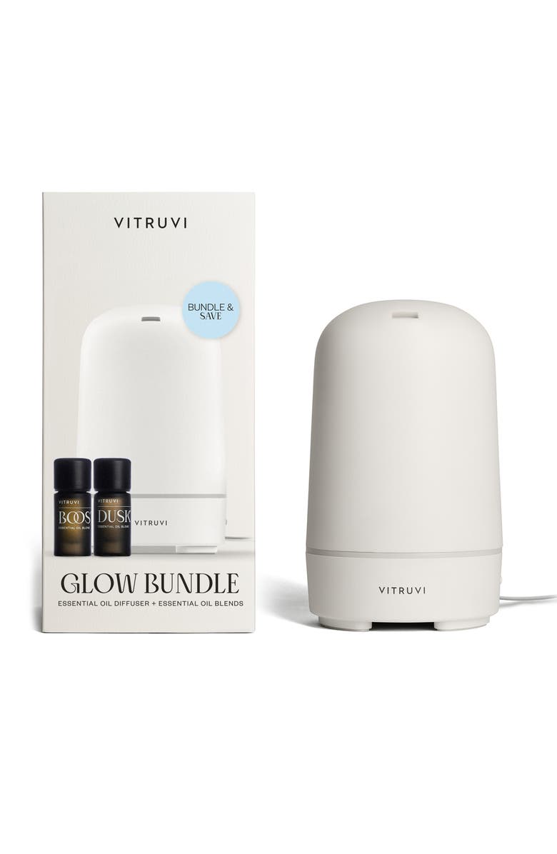 Vitruvi Glow Essential Oil Diffuser Bundle (Limited Edition) $100 Value, Alternate, color, White