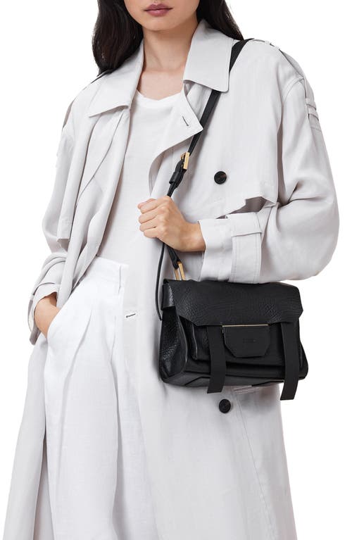 Allsaints Mini Ursa Leather Crossbody Bag In Black