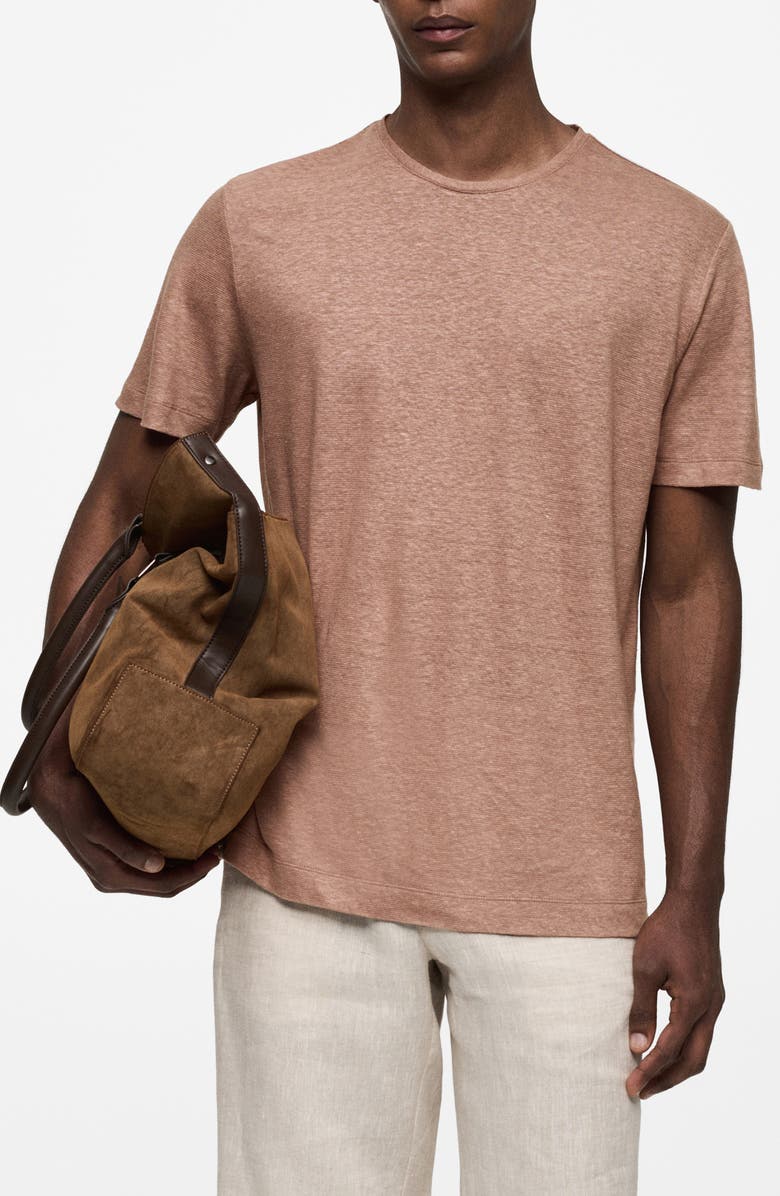 MANGO Regular Fit Linen & Cotton T-Shirt, Main, color, 