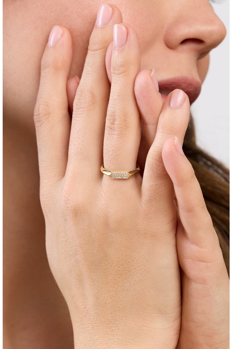 Icon 18K Yellow Gold Pavé Diamond Ring, Alternate, color, 18K YELLOW GOLD