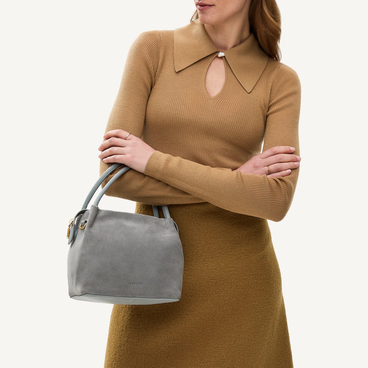 Radley Ivydale Road - Suede Small Ziptop Crossbody Bag, Alternate, color, 