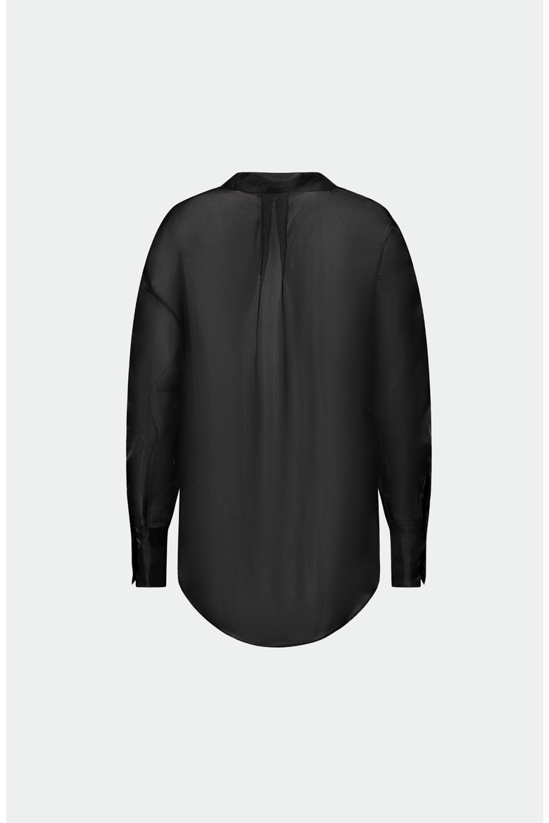 Oversized Organza Shirt, Alternate, color, Black