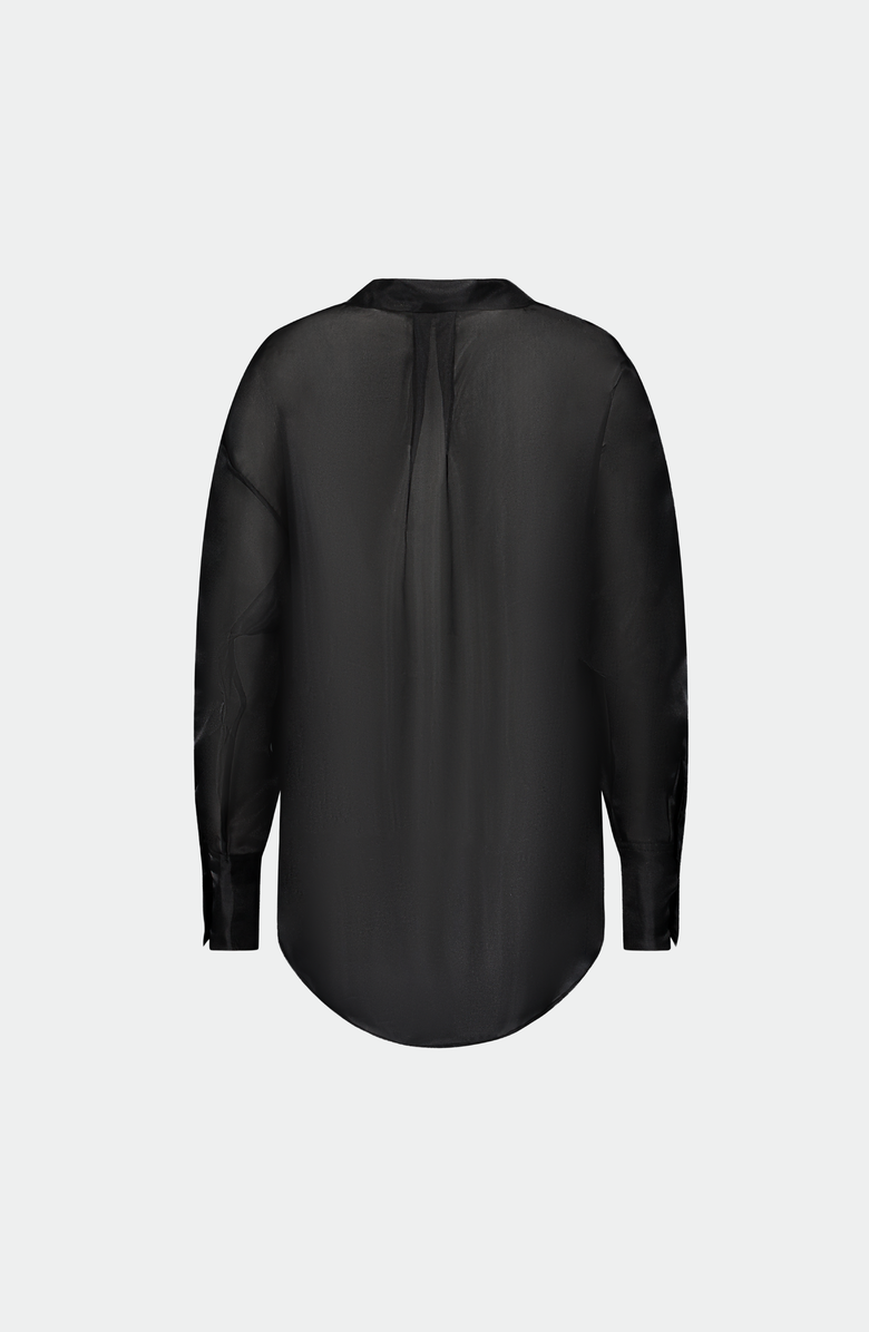 SAEMDI Oversized Organza Shirt, Alternate, color, Black