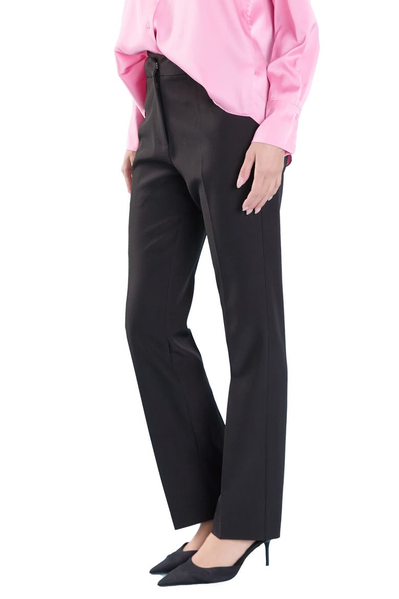 Flat Front Trousers, Alternate, color, BLACK