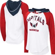 G-III 4HER BY CARL BANKS Women's G-III 4Her by Carl Banks  White Washington Capitals VIP Raglan Long Sleeve Hoodie T-Shirt