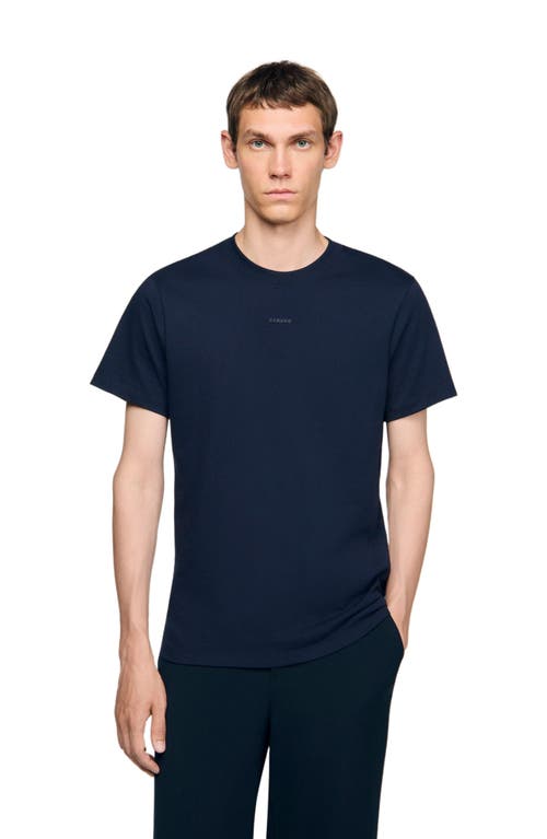 Sandro Cotton T-shirt With Logo In Blue
