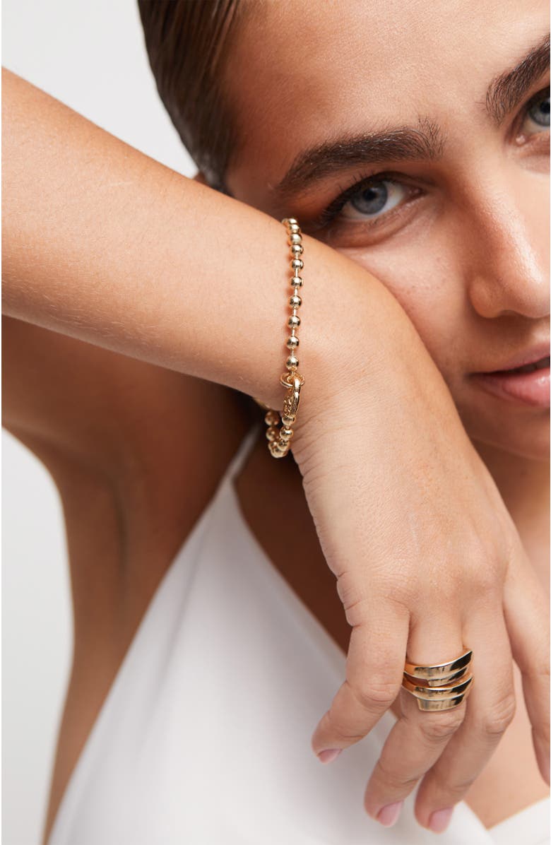 UNODE50 Beaded Charm Bracelet, Alternate, color, Gold