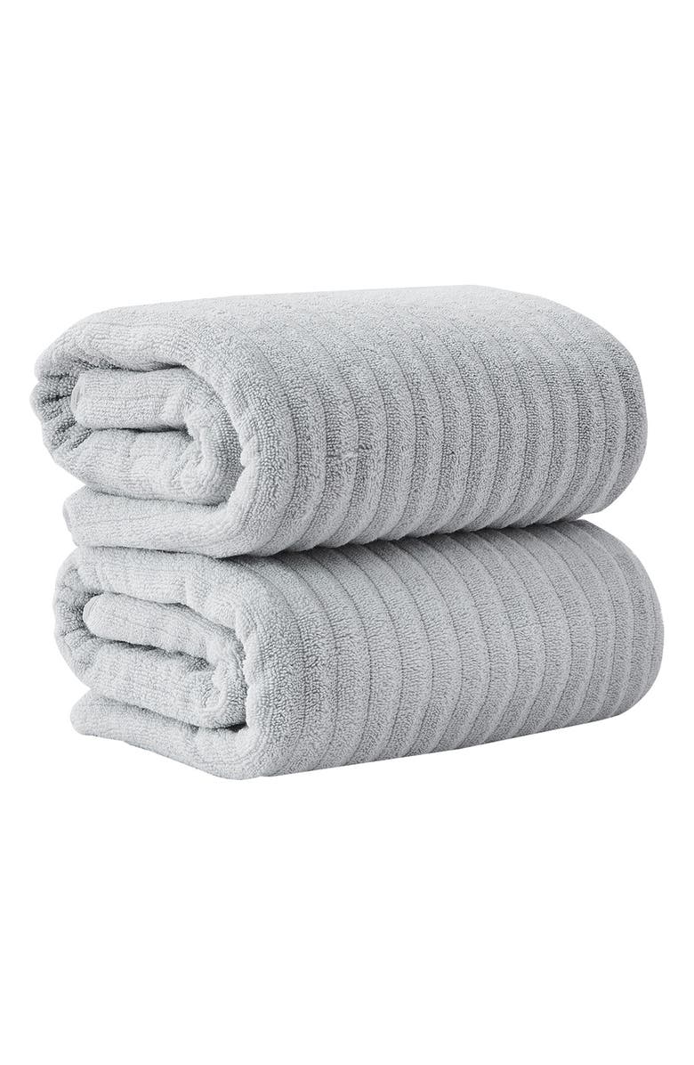Woven & Weft Combed Cotton 2-Pack Bath Towels, Main, color, Light Grey