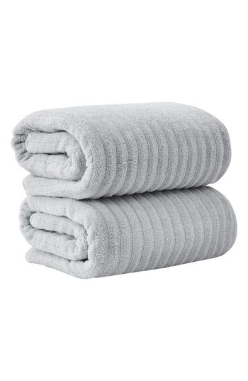 Woven & Weft Combed Cotton 2-pack Bath Towels In Gray