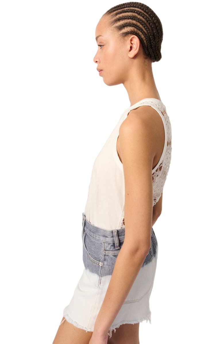 maje Tie-dye denim shorts, Alternate, color, Grey/White