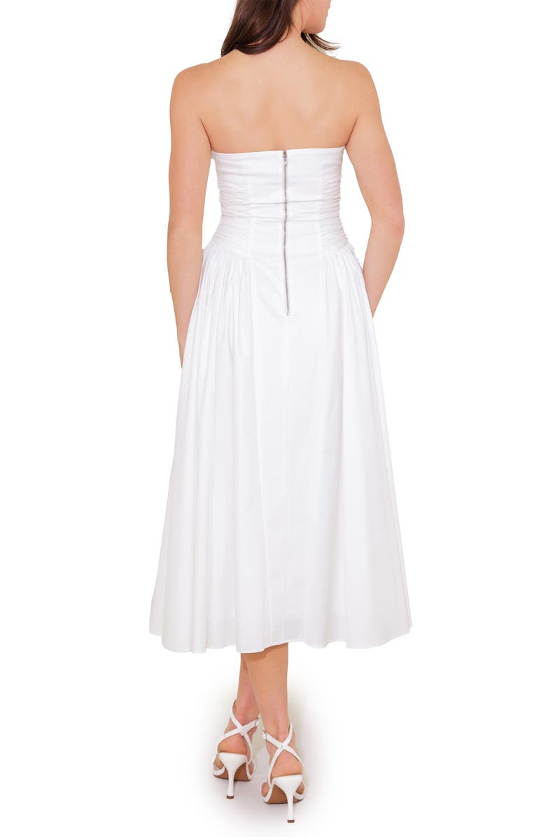 FREEMARKET Strapless Cotton Blend Midi Sundress, Alternate, color, 