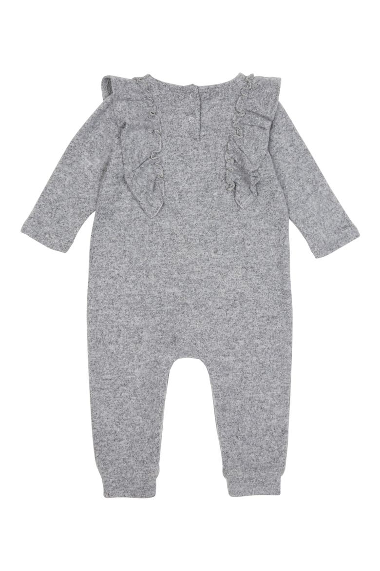 Habitual Mara Ruffle Hacci Knit Romper, Alternate, color, GREY HEATHER