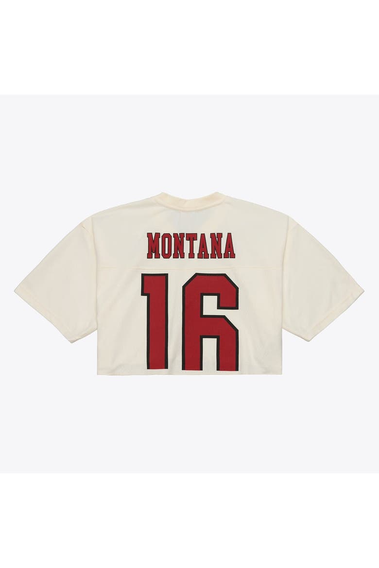 Women's Mitchell & Ness Joe Montana Cream San Francisco 49ers Retired Player Cropped Fashion Jersey, Alternate, color, Cream