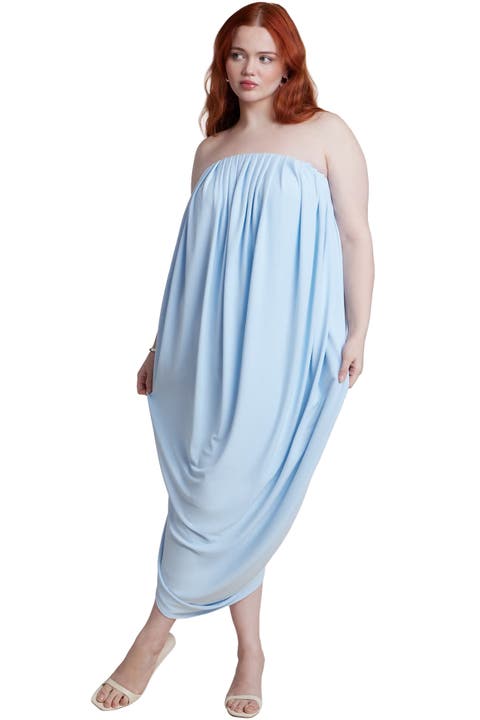 Cinch Waist Poplin Midi Dress (Plus)