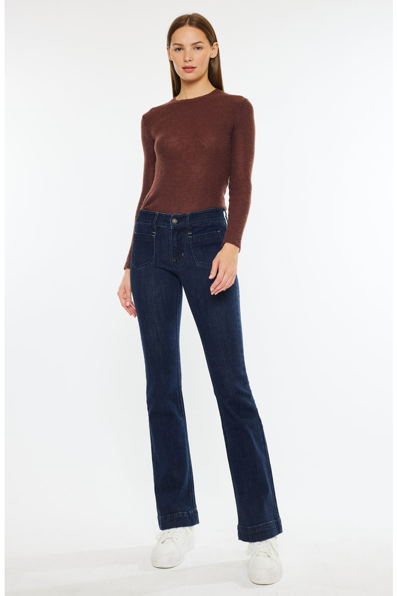 Star Mid Rise Bootcut Jeans, Alternate, color, Super Dark Blue